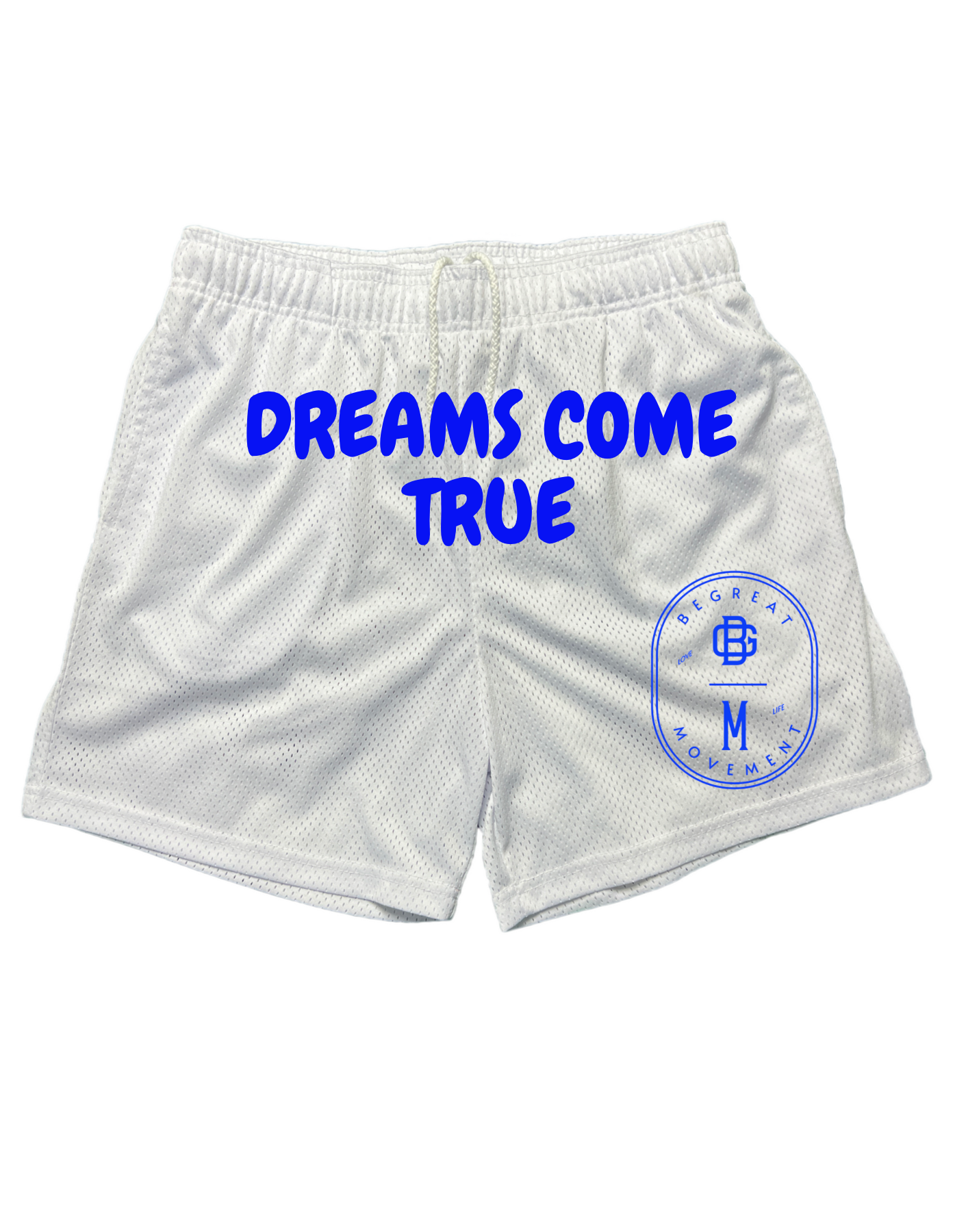 White Mesh Shorts "Dreams Come True" Edition